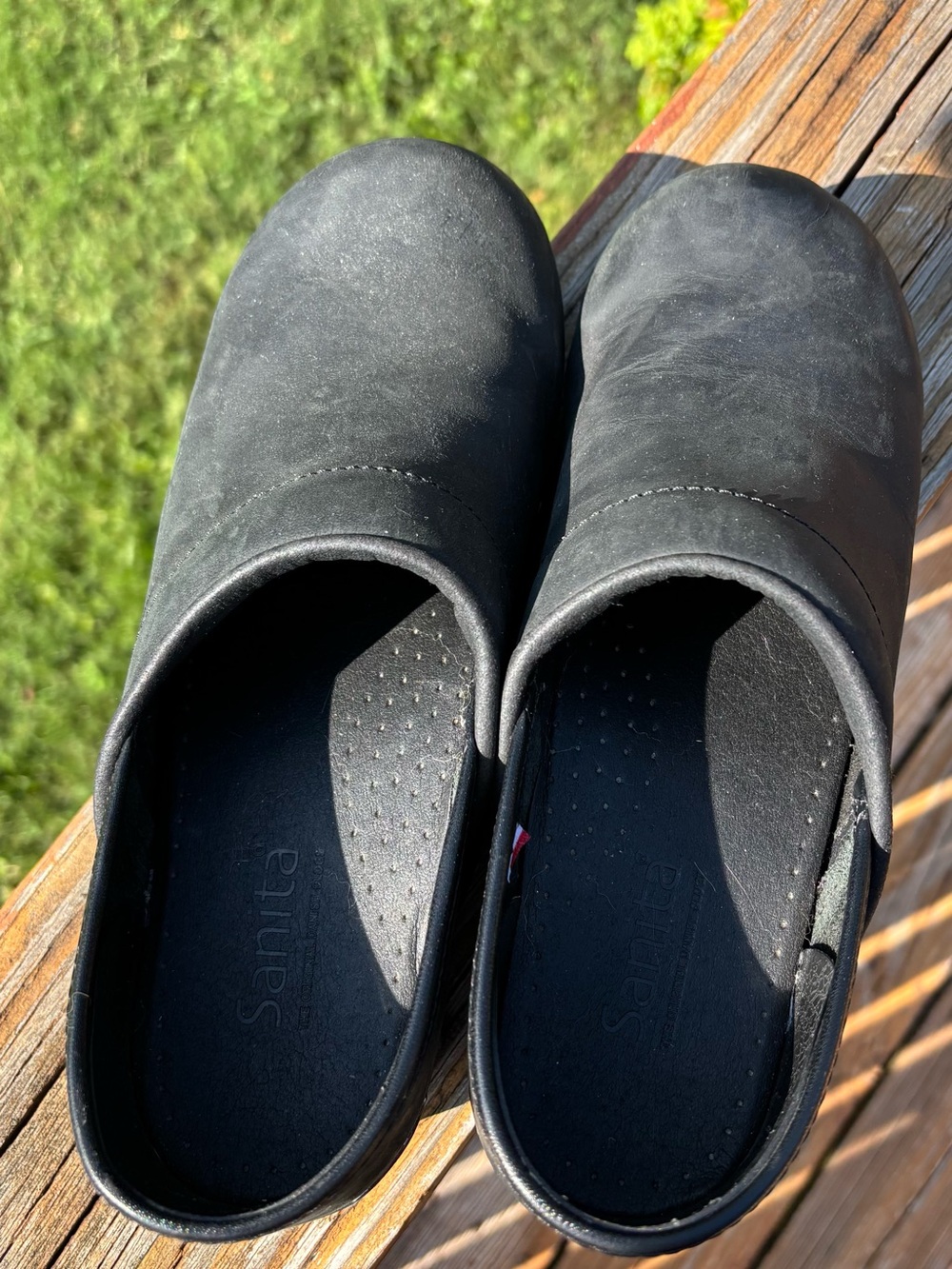 Sanita Black Slip-On Clogs